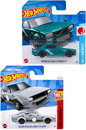 Hot Wheels 2 Araç Set Nissan Skyline 2000GT-R Lbwk & HT 2000GT-X (1/64)