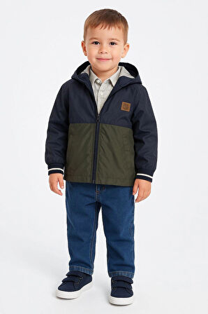 ERKEK ÇOCUK PAMUKLU YAĞMURLUKLU 3'LÜ TAKIM KAPÜŞON DETAYLI