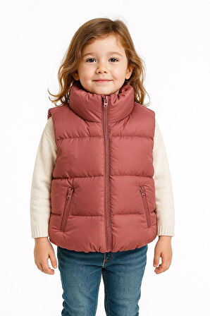 KIZ ÇOCUK ŞİŞME YELEK PEMBE