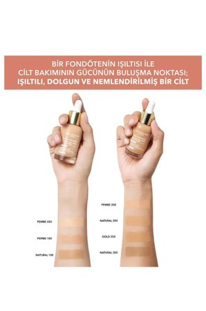 Teint Radiance Vegan Işıltı Etkili Serum Fondöten Hyaluronik Asitli Gold 250