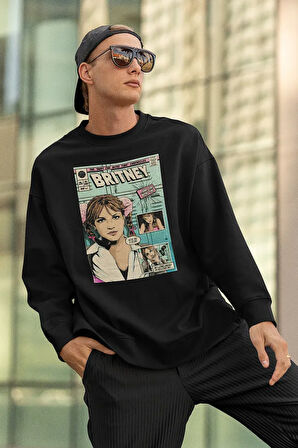 Britney Spears Baskılı Unisex Oversize Şarkıcı Sweatshirt