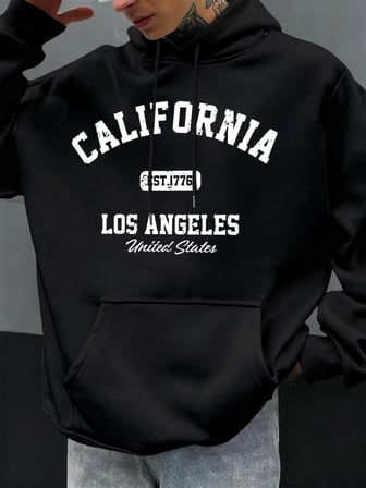 Kaliforniya Los Angeles Baskılı Erkek Kapüşonlu Hip Hop Çok Renkli Kapüşonlular Polar Moda Ka