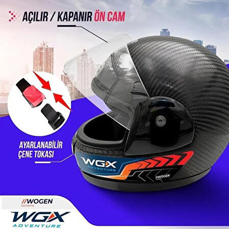 WGX Karbon Kask Siyah Full Face - M