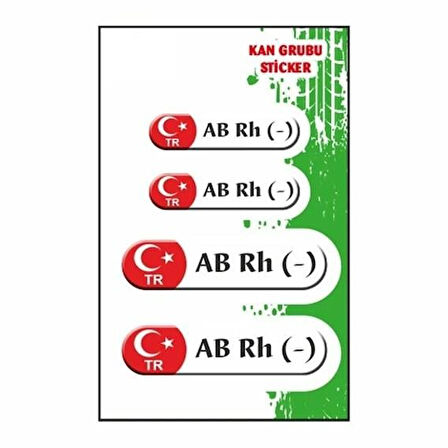 Gogo Kan Grubu AB Rh(-) Beyaz Dörtlü Damla Etiket