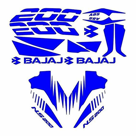 Gogo Bajaj Pulsar NS200 Sticker Set Mavi