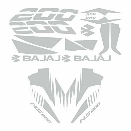 Gogo Bajaj Pulsar NS200 Sticker Set Beyaz