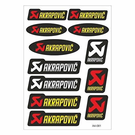 Gogo 081 A4 Akrapovich Tek Paket Çoklu Sticker