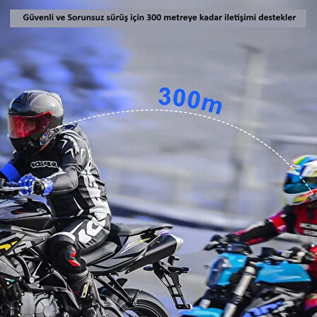 V20 Max İnterkom Seti (Su Geçirmez Bluetooth Kulaklık 2 Kişi Bağlanma Özellikli)