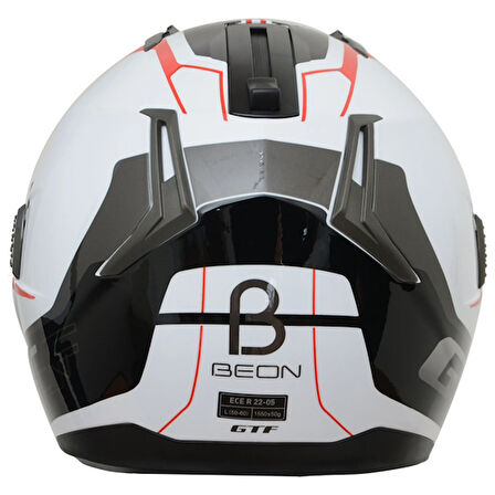 Beon B700 B-Shock Çene Açılır Vizörlü Kask Beyaz/Kırmızı