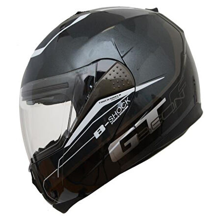 Beon B700 B-Shock Çene Açılır Vizörlü Kask Gri/Siyah