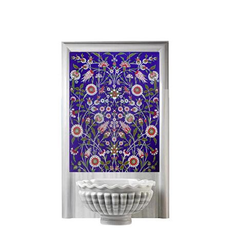 Armada Çini 75x99 İznik Desenli Türk Hamamı Kütahya Çini Pano