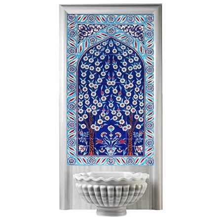 Armada Çini 60x100 Cm ED 622 Kobalt Hayat ağacı Çini Pano