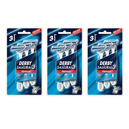 Derby Samurai 3 Platinum 3'lü Blister x 3 Adet