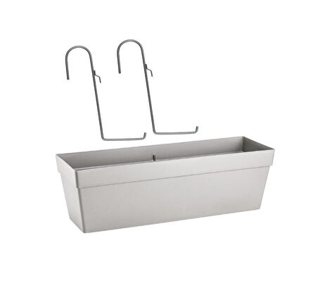 Omnipazar SO-YB02A Askılı Yalı Balkon Saksı 10.8 lt Kirli Beyaz 3 Adet 