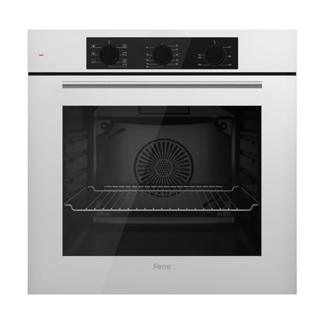 Ferre QBL62CB - SS206 -D037 60 cm Beyaz Cam Turbolu Aspiratörlü Ankastre Set - Yeni 