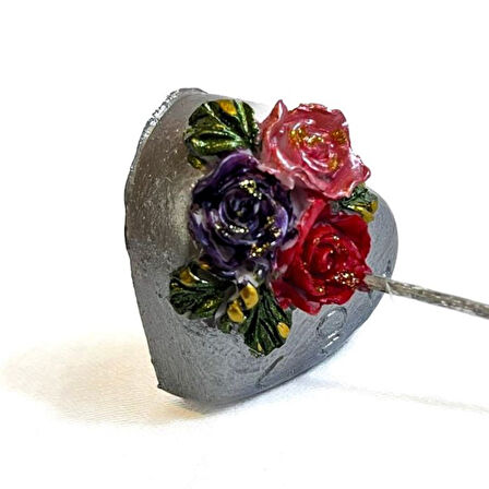 Uretti - Hülya 6683 El Yapımı Kalpli Dekoratif Notluk / Masaüstü Aksesuarı