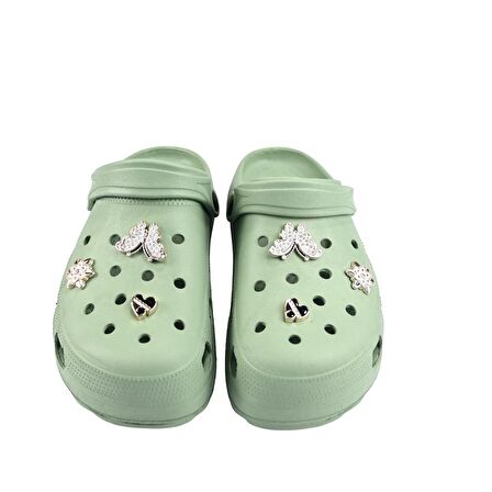 SİA ÇANTA TAŞLI SÜSLÜ KELEBEKLİ HAFİF RAHAT SANDALET CROCS TERLİK