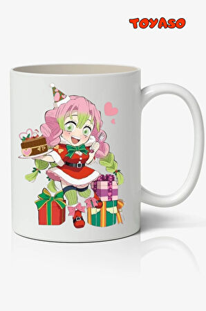 Demon Slayer İblis Keser Kanroji Mitsuri Yılbaşı Anime Beyaz Kupa Bardak Sevgiliye Arkadaşa Hediye