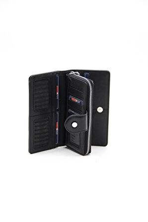 Kadın Cüzdan & Kartlık 1119-43735 SİLVER POLO Kadın CÜZDAN  M46 SİYAH-MAT SİYAH