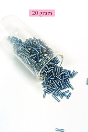 Uzun Boru Kesme Boncuk Çap 2mm Uzunluk 10 mm - 4 Renk - Toplam 80 Gram - BNC426