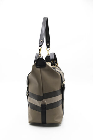 Kadın Omuz Çantası 1064-43761 SİLVER POLO Kadın ÇANTASI M80 KAHVE-MAT SİYAH