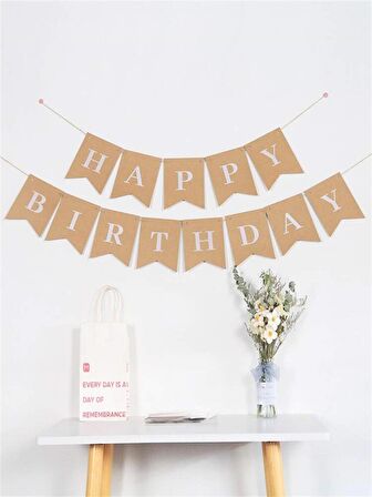 Bej Krem Rakam Balon Soft Kahve Renkler Zürafa Set Arka Fon 5 Yaş Balon Kraft Happy Birthday Banner