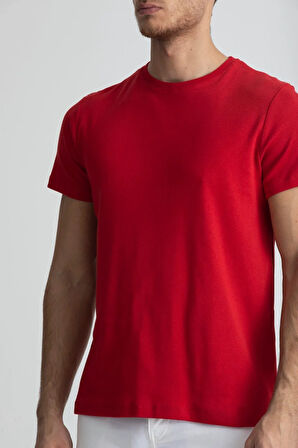 Bisiklet Yaka Basic T-shirt 