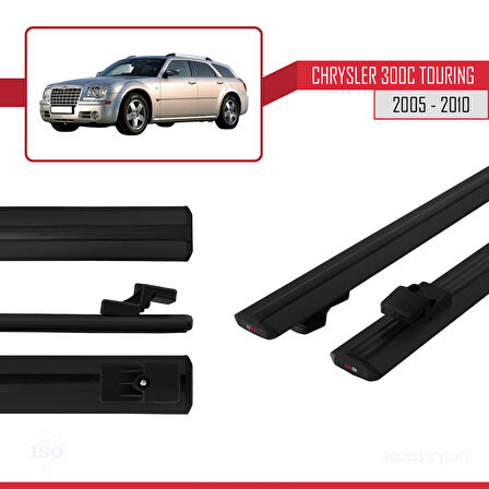 Chrysler 300C Touring 2005-2010 Arası ile Uyumlu BASIC Model Ara Atkı Tavan Barı Siyah 2 Adet