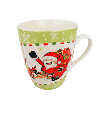 YILBAŞI KUPA 10.5 CM MERRY CHRİSTMAS YEŞİL 1 ADET