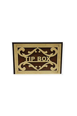 Ahşap Tip Box Bahşiş Kutusu Anahtarlı Tip Box Kutusu Ahşap Kumbara 20x13x13 Cm