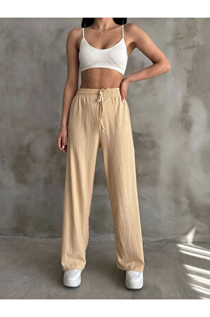 Skyler Beli & Paçası Lastikli Palazzo Pantolon TNS-4381
