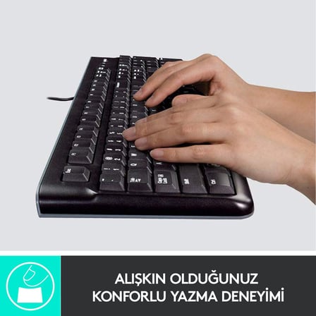 Logitech MK120 Usb Q Siyah Kablolu Klavye + Mouse Set