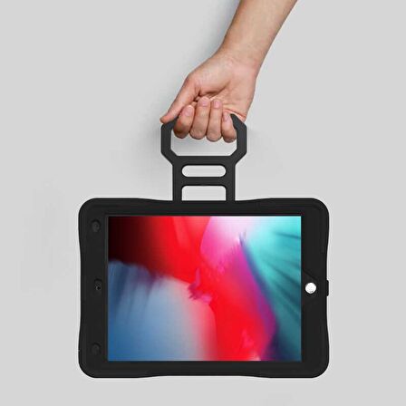 Apple iPad 10.2 2021 (9.Nesil) Uyumlu Yeni Nesil Kalem Bölmeli Defender Silikon Tablet Kılıfı Tam Koruma