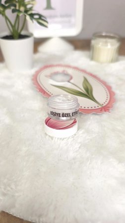 Pamuğum Atelier Pembe Lale Desenli Krem Kutulu Nişan Hediyelik (15 Adet)