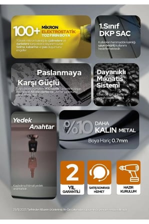 Kilitli Metal Ayakkabılık Dolabı 4 Kapaklı Duvara Monte Ergonomik Tasarım 136x50x15 cm 0.7 mm DKP Sac Ve Montaj Vidaları