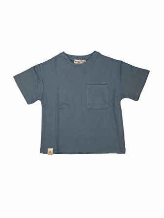 SCE-1438 SERBEND KIDS CEPLİ OVERSİZE ERKEK ÇOCUK TİŞÖRT