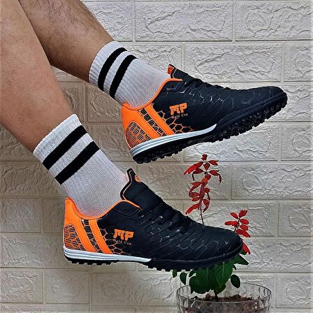 M.P 1356 Siyah-Turuncu Halısaha Futbol Ayakkabısı