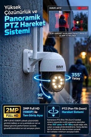 SMART-6207 WiFi PTZ Speed Dome Kamera Tuya Smart 2MP Full HD Akıllı Güvenlik Kamerası