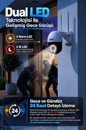 SMART-6207 WiFi PTZ Speed Dome Kamera Tuya Smart 2MP Full HD Akıllı Güvenlik Kamerası