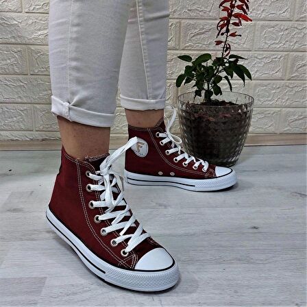 Fiyra 555 Bordo Uzun Unisex Sneaker Keten Spor Ayakkabı