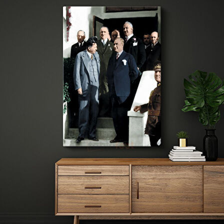 Devlet Erkanı - Merdiven Başında Toplantı Kanvas Tablo