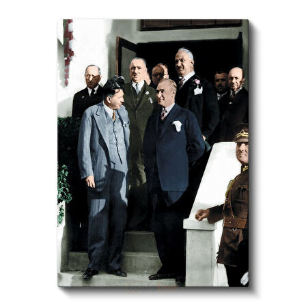 Devlet Erkanı - Merdiven Başında Toplantı Kanvas Tablo