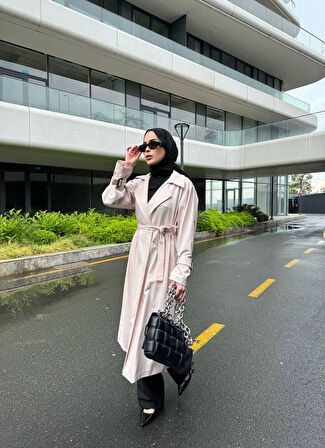 Deluna Kuşak Detay Uzun Trençkot TNS-4389