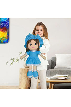 Mira Peluş Bez Bebek 45CM Mavi