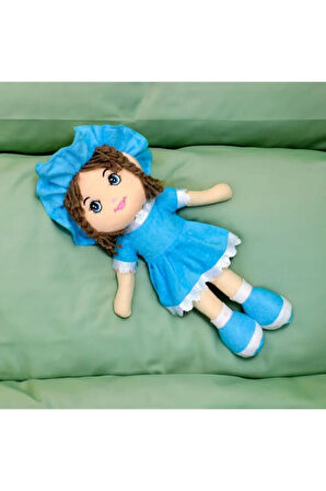 Mira Peluş Bez Bebek 45CM Mavi