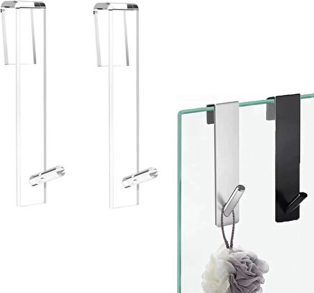 Microcase Sağlam Pleksi Malzemeden Şık Banyo Duşakabin Mutfak VB Alanlar İçin Askılık 2 Adet - SİYAH AL4991