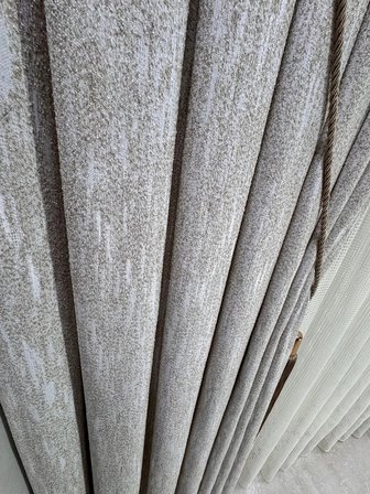 NİVEMESHOME HİCAZ DOKULU VİZON 1/3 SIK PİLELİ  FON PERDE APM