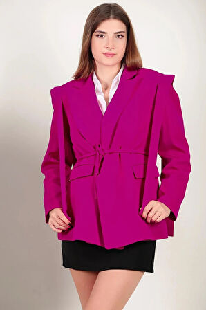 Zaven Omzu Kuşaklı Blazer Ceket TNS-4395