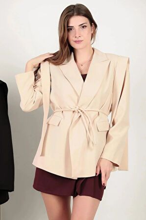 Zaven Omzu Kuşaklı Blazer Ceket TNS-4395