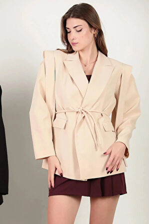 Zaven Omzu Kuşaklı Blazer Ceket TNS-4395